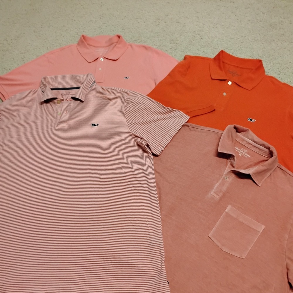 Vineyard Vines Shirt Lot Of 4 Mens XL Golf Polo Preppy Designer Whale Classic A2